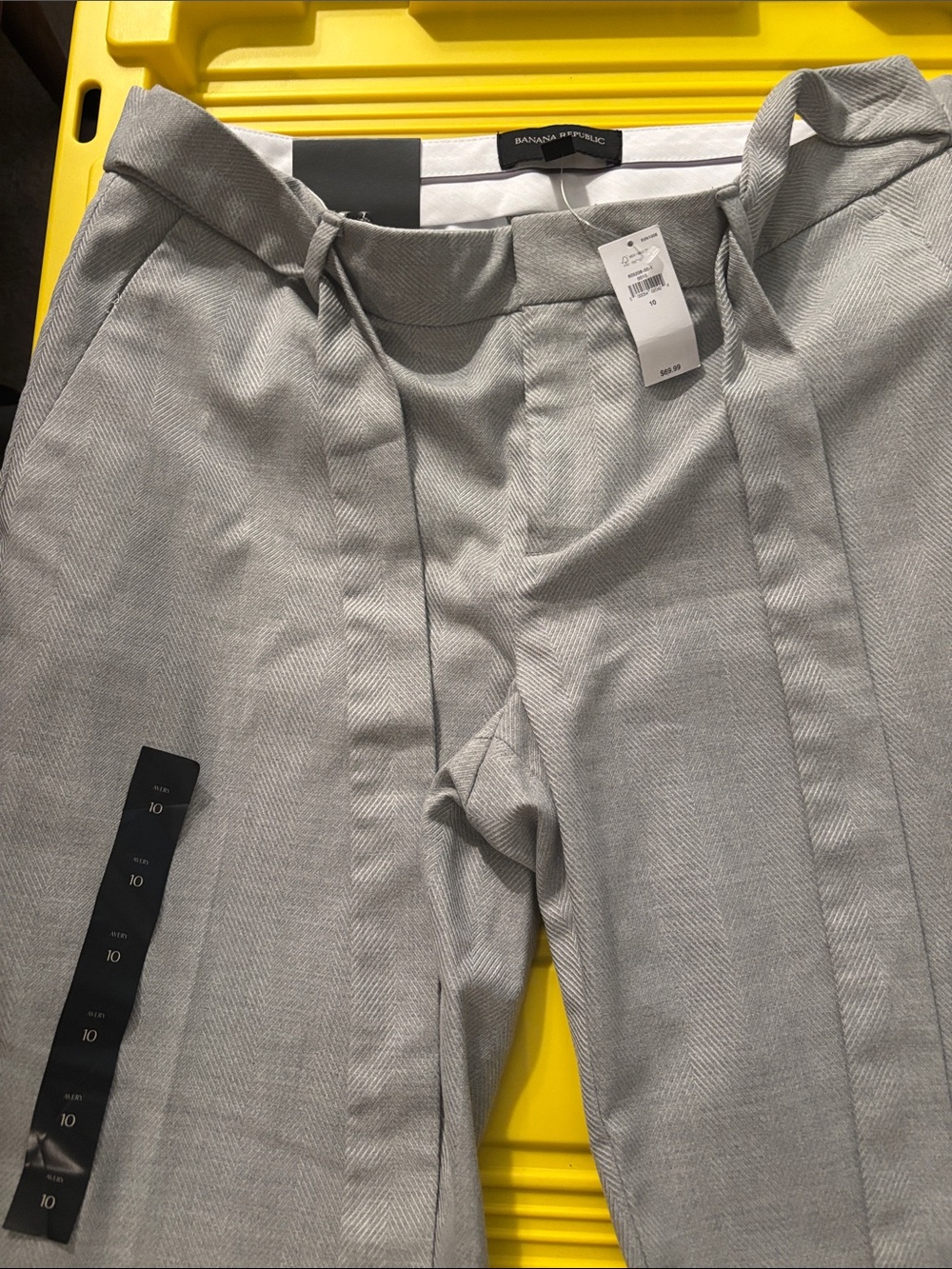 Banana Republic Light Gray Herringbone Trousers